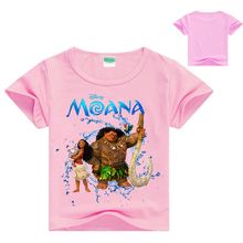 Camisetas de verão para meninas, 2018, fantasia de princesa moana para bebês, camiseta de algodão estampada, tops, roupas casuais infantis 2024 - compre barato