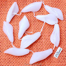High Quality 15x38mm Pretty Natural White Jades Flower Shape Gems Loose Beads Strand 10Pcs DIY Creative Jewellery Making w2878 2024 - buy cheap