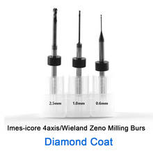 Imes-Icore 4axis  Milling Tools Burs 3mm Shank with Diamond Coat for Zirconia, Wax, PMMA 2024 - buy cheap