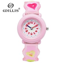 WILLIS Mulheres Crianças Assista Meninas Crianças Rosa Vestido Relógio de Pulso Relógio Relogio Saat Montre Enfant Criança Bonito Dos Desenhos Animados Do Bebê Do Silicone 2024 - compre barato