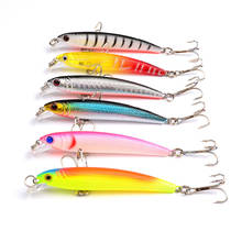 6PCS Frashwater Fishing Pencil Minnow Fish Bass lure hook baits 7.5cm/5.5g 2024 - buy cheap