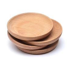 Tray Round Plate Snack Wooden Cutlery Cake Dish  Dessert Service Tray Wood Party Tableware For Home Hotel School 2024 - buy cheap