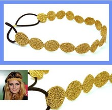 Wholesale retail charming Fshion round lace elastic sun shape headband hairband  gold & silver 2024 - buy cheap