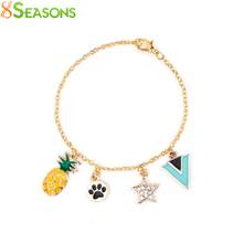 8SEASONS Fashion Jewelry Bracelets gold-color Lobster Clasp Pineapple Star Clear Rhinestone 20cm(7 7/8") long,1 Piece 2024 - buy cheap