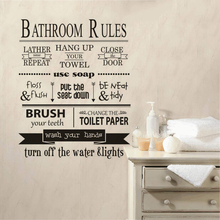 Calcomanía de reglas de baño para pared, decoración de inodoro, lavado de manos, pegatinas de pared, regla de baño para niños, cartel de pared AZ366 2024 - compra barato