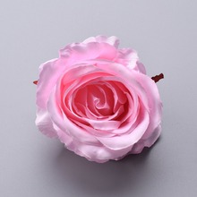 4PCS Silk Blooming Pink White Roses Artificial Flower Head For Wedding Decoration DIY Wreath Gift Scrapbooking Big Craft Flower 2024 - buy cheap