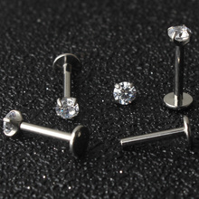 30pcs/lot Crystal Zircon Titanium G23 Labret Lip Piercing Ear Cartilage Tragus Stud Ring Body Jewelry 2024 - buy cheap