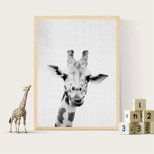 Decoração de parede para quarto infantil, arte de impressão de girafa do safari, em tela, pintura moderna, foto, pôster de quarto de criança, decoração de chá de bebê 2024 - compre barato