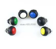 20PCS/LOT Black/Red/Green/Yellow/Blue 12mm Waterproof Momentary Push Button Switch 3A 125V / 1A 250V Reset Switch PBS-33B 2024 - buy cheap