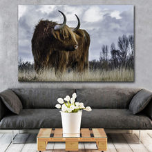 GOODECOR Highland Cow Wall Art Minimalist Canvas Painting Vertical Farm Bull Posters and Prints Animal Pictures for Living Room 2024 - buy cheap