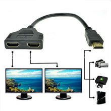 1080P переключатель штекер-гнездо кабель 1 в 2 выхода разветвитель диспенсер адаптер кабель для HD ТВ ПК ТВ плеера монитора 2024 - купить недорого