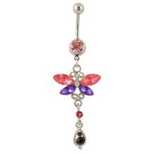 Lovely Butterfly Teardrop Dangling Belly Button Ring,Navel Ring,Navel Body Piercing Jewelry,nice and new style C2150 2024 - buy cheap