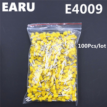 100Pcs E4009 Tube Insulating Insulated Terminal 4MM2 12AWG Cable Wire Connector Insulating Crimp E Black Yellow Blue Red Green 2024 - buy cheap