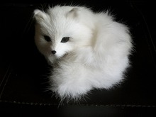 cute simulation white fox toy imitate fox beautiful fox doll gift about 13x12cm 2024 - buy cheap