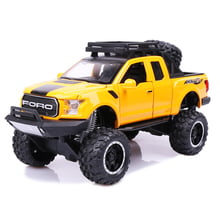 KIDAMI Pickup Truck Toy 1:32 Pickup Alloy Diecast Metal Car Model For Ford F150 Raptor Sound Light Pull Back Car Children Gift 2024 - buy cheap