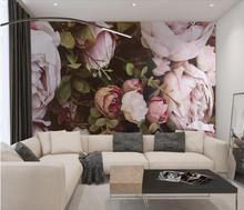 Customized large Nordic simple small fresh rose living room background wall 3D mural wallpaper 2024 - buy cheap
