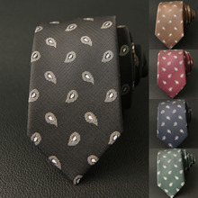 Новый Модный тонкий мужской галстук из полиэстера и шелка, галстук с пейсли-шеей 6 см, тонкий галстук, свадебные деловые галстуки для мужчин, галстуки в подарок 2024 - купить недорого