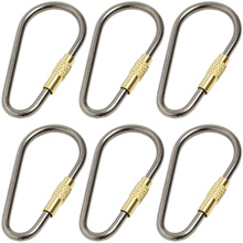 Pack of 6 Titanium Alloy Carabiner Clip with Screw Cap Outdoor Cycling Hook Multi-Functional Tool Hanging Buckle Keychain 2024 - buy cheap
