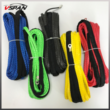 Free Shipping 15m*6mm Synthetic Winch Rope With Hook Cable Line Winch Towing Rope For 4WD/UTV/ATV/OFF-ROAD Accessories 7000LBS 2024 - buy cheap