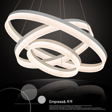 Luminária pendente moderna de led, luminária suspensa acrílica com anéis, iluminação para sala de estar 2024 - compre barato