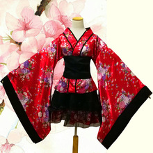 Платье горничной в Стиле Лолита, пикантная японская юката Сакура, КИНОМОТО, женский костюм meidofuku кимоно Аниме для маскарада, костюмы на Хэллоуин для женщин 2024 - купить недорого