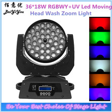 2pcs 36pcs RGBWAY Led Moving Head Wash Stage Light  Move Head Zoom Light 36x18W RGBWA+UV 6 In 1 LED Wash Zoom Moving Head Light 2024 - buy cheap