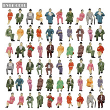 Model Trains Seated People 1:87 Painted Figures Passenger HO Scale Miniature Scenery Layout 60pcs P87S 2024 - buy cheap