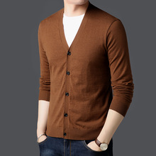 MRMT 2022 Brand Spring and Autumn Men's Sweater V-neck Knit Cardigan for Male Thin Solid Color Long Sleeve Slim Sweater Jacket 2024 - buy cheap