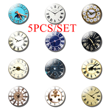 5PCS/SET 5PCS/SET Retro Clock 25MM Glass Cabochon Dome Jewelry Supplies Making Fashion Accessories Gift ( Not Really Table ) 2024 - buy cheap