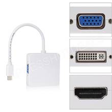 Кабель-адаптер 3 в 1 Thunderbolt Mini Displayport к DVI HDMI VGA для MacBook 2024 - купить недорого