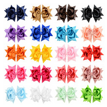 1Piece Fashion 4.7 Inch New Style Solid Ribbon Bows With Hair Clips Boutique Hairpins kids Hair Accessories 722 2024 - buy cheap