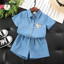 Children's Clothing Summer 2019 Children's Cowboy Suit Baby Summer Short Sleeve Two-piece Set Boy and Girls Clothing Sets 2024 - buy cheap