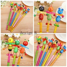 24 pcs/lot kawaii Creative Wooden Cute Cartoon Pencils Children stationery Pencil Gift kids Study Writing and Drawing S18134 2024 - buy cheap