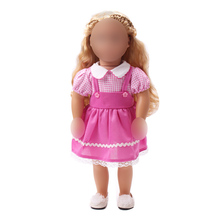 18 дюймов, с круглым вырезом, для девочек милое платье розовое платье Американский новорожденных детская одежда детские игрушки подходит 43 см для ухода за ребенком для мам малышей ts53 2024 - купить недорого