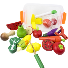 Wooden Kitchen Toys Pretend Play Kids Kitchen Set Cutting Magnetic Fruit Vegetable Miniature Food Girls Toys Educational Toys 2024 - buy cheap