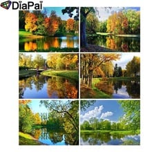 DIAPAI-pintura de diamante 5D DIY "hermoso paisaje de árbol", cuadrados o redondos de imitación bordado de diamantes, estilo punto de cruz 3D, decoración del hogar 2024 - compra barato