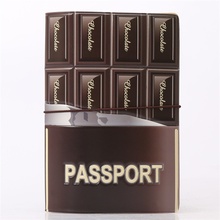 3D Thick Chocolate Passport Holder,PVC Leather Travel Passport Cover Credit Card ID Card Holder Size:10*14CM 2024 - buy cheap