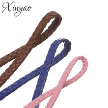 XINYAO 5m/lot PU Flat Braided Leather Cord Fit Necklace Bracelet Findings 9colors 10*4mm Leather Rope For Jewelry Making F770 2024 - buy cheap
