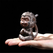 XMT-HOME purple clay monkey king da hong pao tea pet for kungfu tea tray home decoration car interior ceramic ornaments 2024 - buy cheap