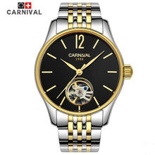 2016 New carnival army tourbillon automatic mechanical mens watch full steel waterproof male luxury famous brand watches vintage 2024 - buy cheap