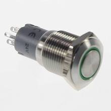 1 x 16mm OD LED Ring Illuminated Latching Push Button Switch 2NO 2NC 2024 - buy cheap