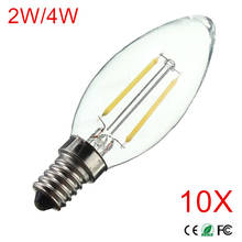 10Pcs LED Filament Bulb E12/E14 AC220V 230V 240V LED Candle light Replace 30W-50W incandecent lamp 360Degree indoor lighting 2024 - buy cheap