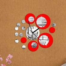Double Color 2017 New 3D Home Decoration Wall Sticker Decal DIY Vintage Mirror Wall Clock Modern Design Watch Wall Unique Gift 2024 - buy cheap
