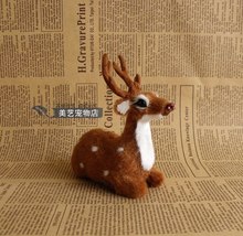 Juguete de simulación de ciervo sentado, decoración para el hogar, regalo de alrededor de 13x5x11cm 2024 - compra barato