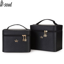 beauty case crown large capacity professional makeup organizer cosmetic bag portable brush storage case bolso mujer A4870 2024 - buy cheap