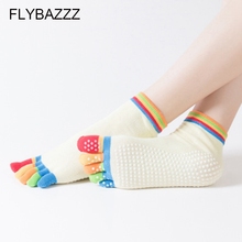 New Anti-Slip Women Yoga Socks Ankle Grip Durable Colorful Five Fingers Cotton Full Toe Yoga Socks Ladies Massage Sport Socks 2024 - buy cheap