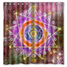 180 x 180cm Sacred Geometry Symbol_ Merkaba Hexagram Star Waterproof Fabric Bathroom Shower Curtain With Curtain Hooks Rings 2024 - buy cheap