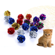 (4 peças/lote) bonito Multicolor Bola Gato Brinquedos Som de Papel Gatinho Brincando E Mastigação do animal de Estimação Gato Interativo Produtos Drop Shipping 2024 - compre barato