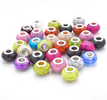 15x10mm 10pcs/lot Mixed Colors Large hole beads Loose beads Resin beads Jewelry Accessories For DIY 2024 - buy cheap