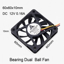 Gdstime 2 Pieces 6cm 3Pin Three Wires FG Dual Ball DC 12V Cooling Fan 60mm x 10mm PC Case Cooler 60x60x10mm 6010 2024 - buy cheap